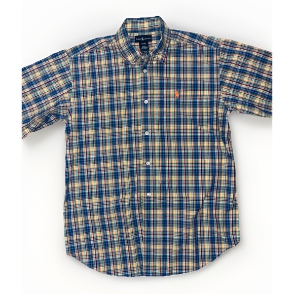 Polo Ralph Lauren Other - Polo Ralph Lauren Shirt Green Blue Plaid Short Sleeve Plaid Women's XL (20)
